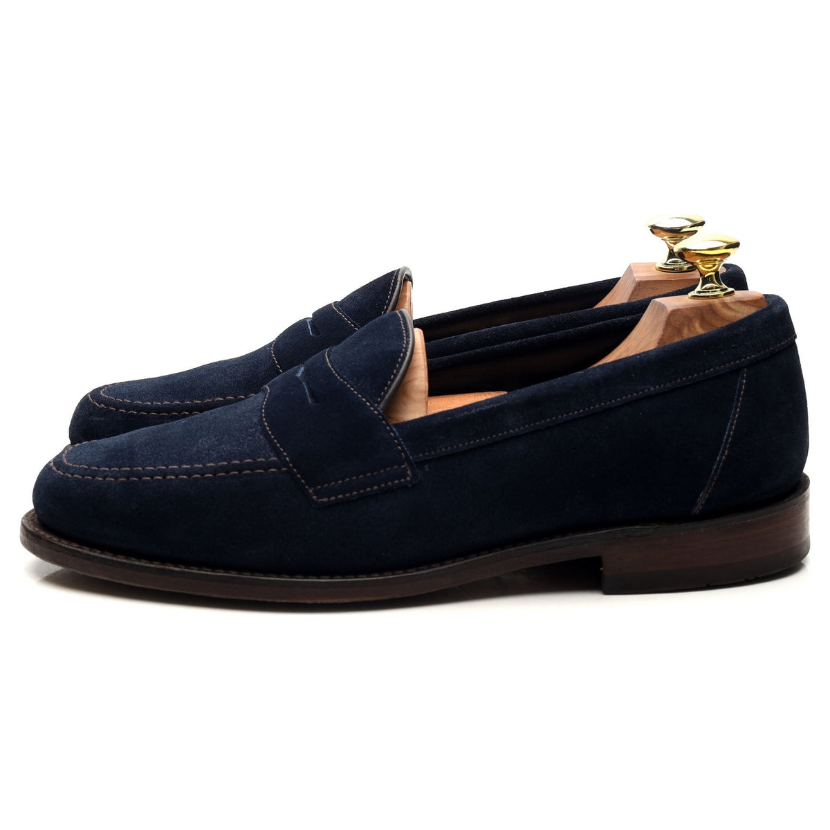 &#39;Eton&#39; Navy Blue Suede Loafers UK 7.5 F