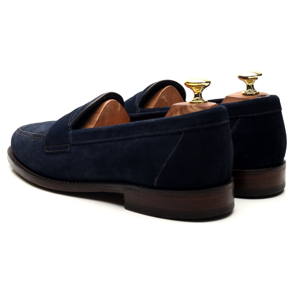 &#39;Eton&#39; Navy Blue Suede Loafers UK 7.5 F