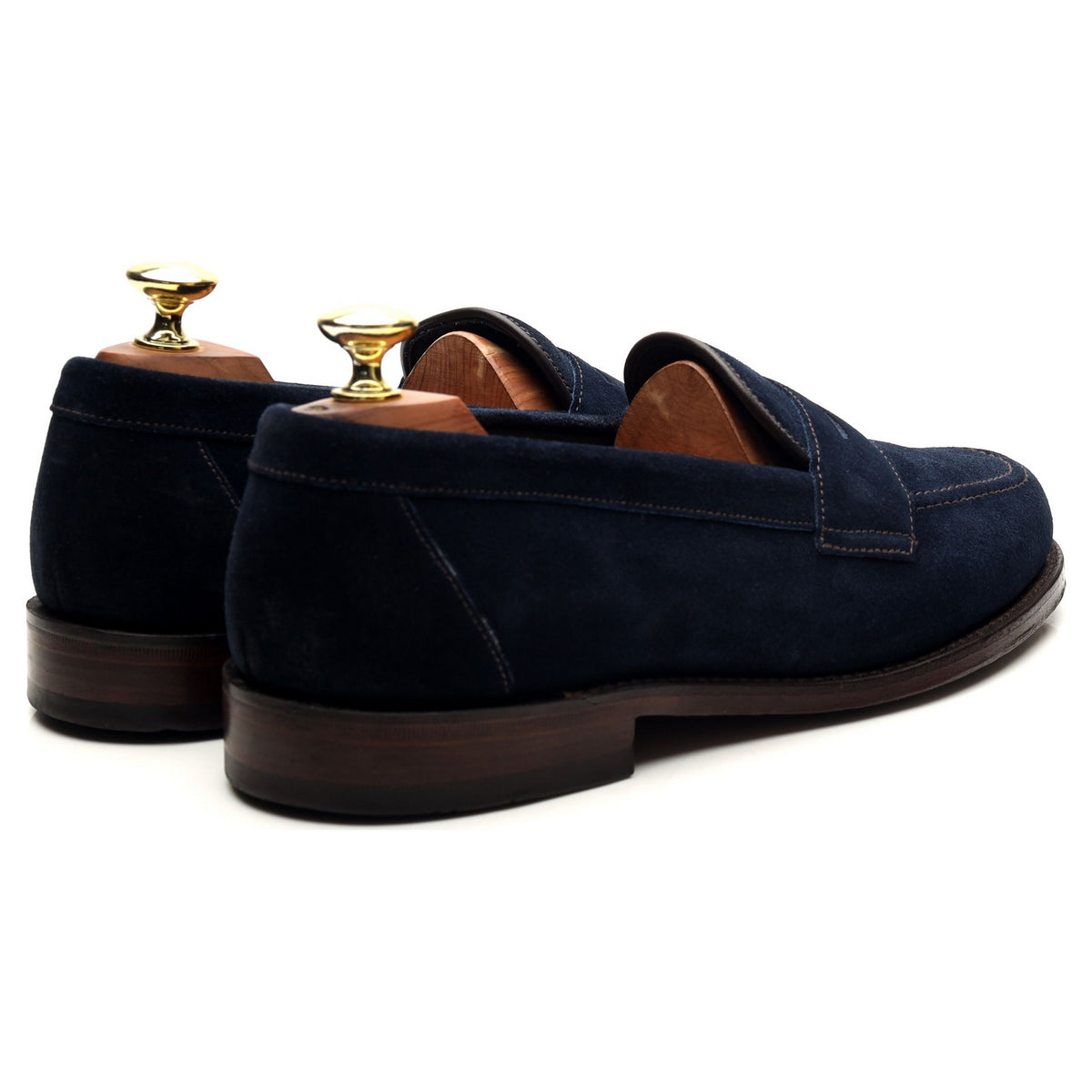 &#39;Eton&#39; Navy Blue Suede Loafers UK 7.5 F