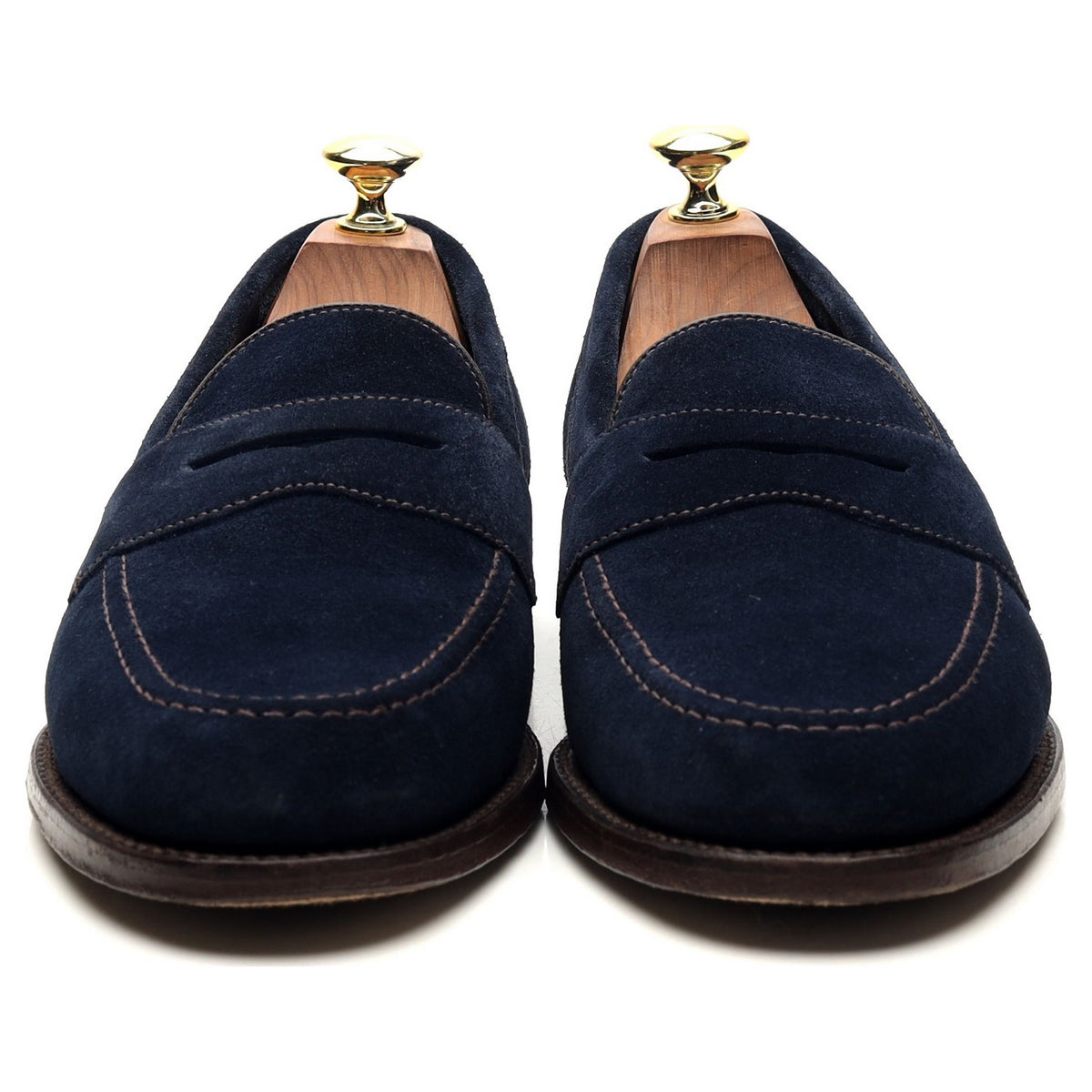 &#39;Eton&#39; Navy Blue Suede Loafers UK 7.5 F