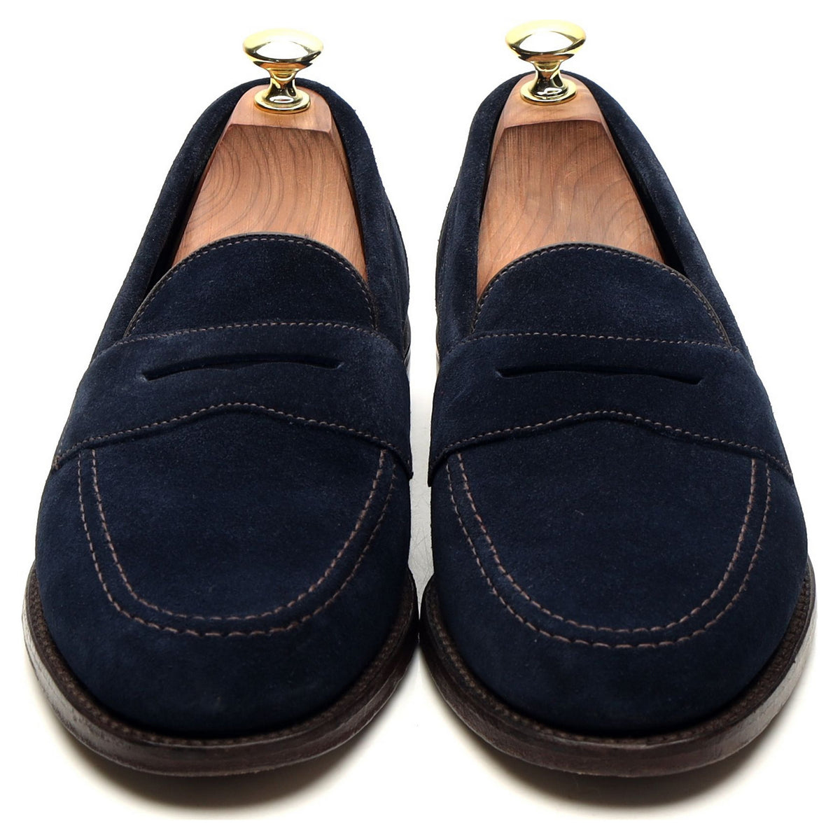 &#39;Eton&#39; Navy Blue Suede Loafers UK 7.5 F