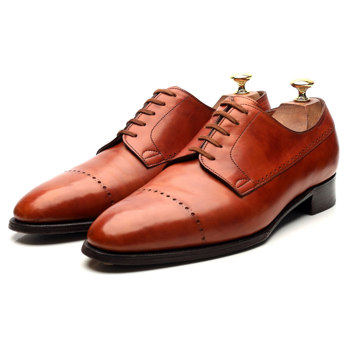 &#39;Haddon&#39; Tan Brown Leather Derby UK 9 E