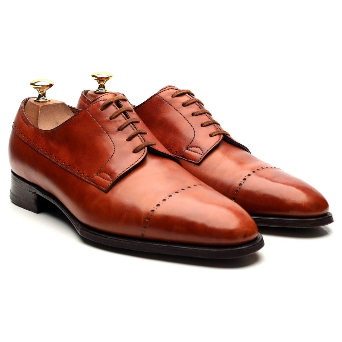 &#39;Haddon&#39; Tan Brown Leather Derby UK 9 E