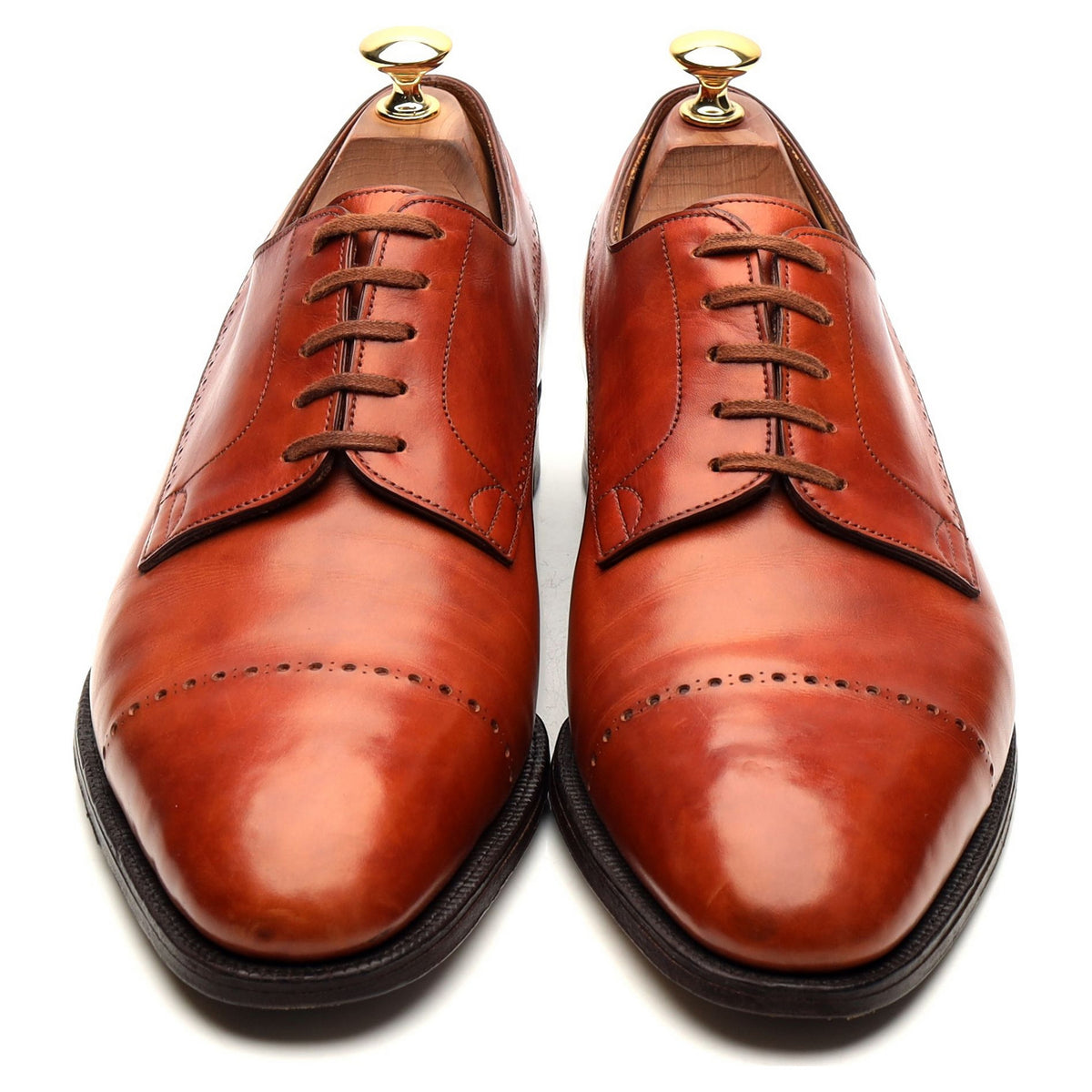 &#39;Haddon&#39; Tan Brown Leather Derby UK 9 E