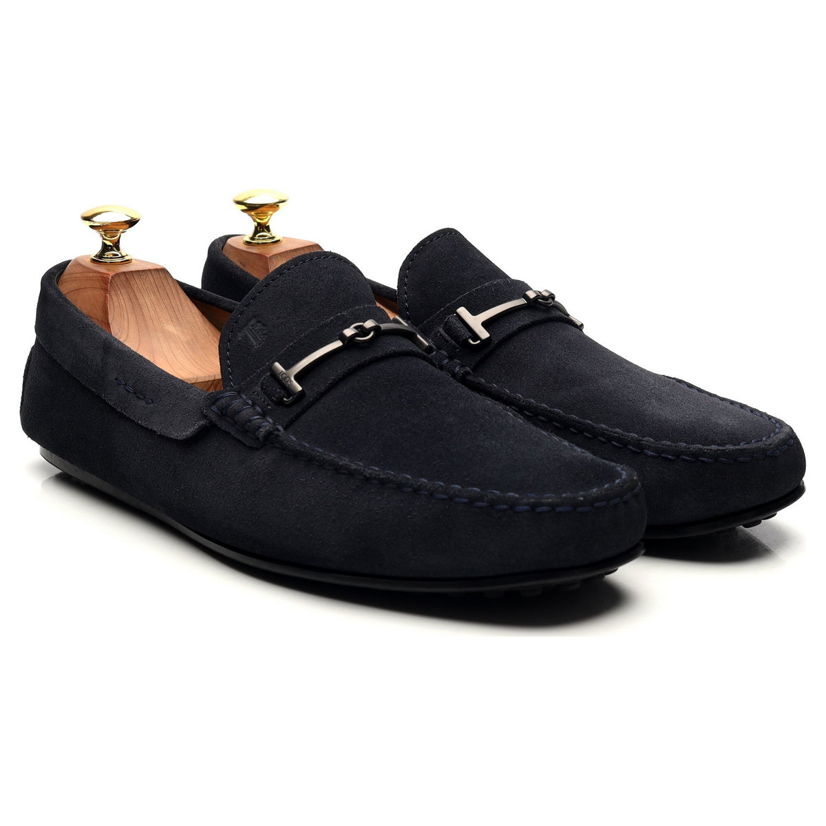 Navy Blue Suede Driving Loafers UK 8.5