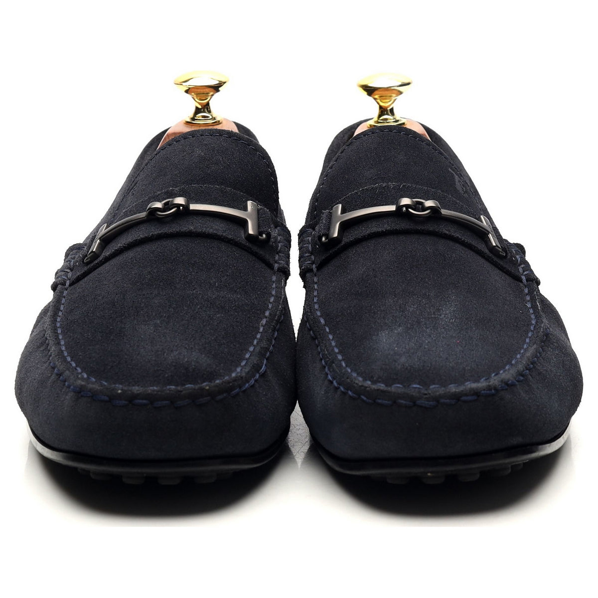 Navy Blue Suede Driving Loafers UK 8.5