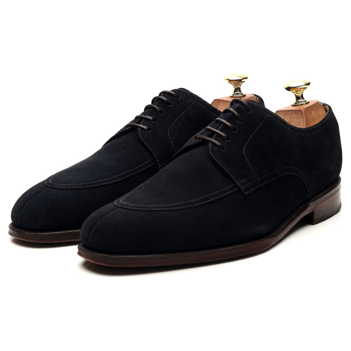 1880 &#39;Ealing&#39; Navy Blue Suede Derby UK 7 F