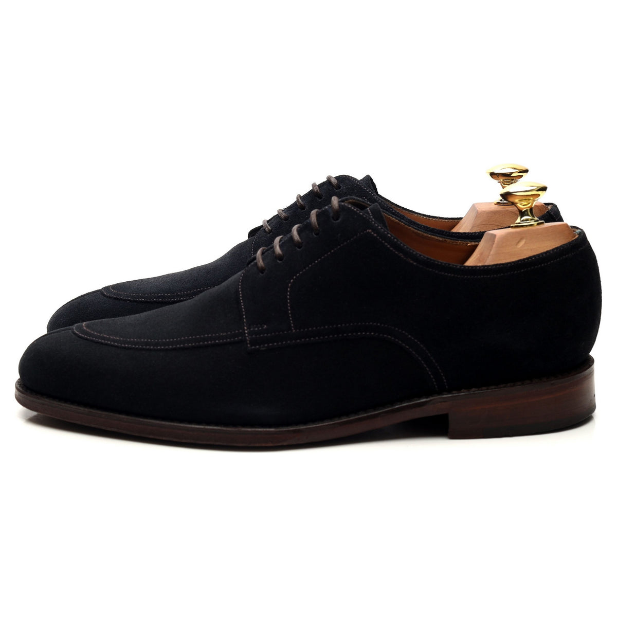 1880 &#39;Ealing&#39; Navy Blue Suede Derby UK 7 F