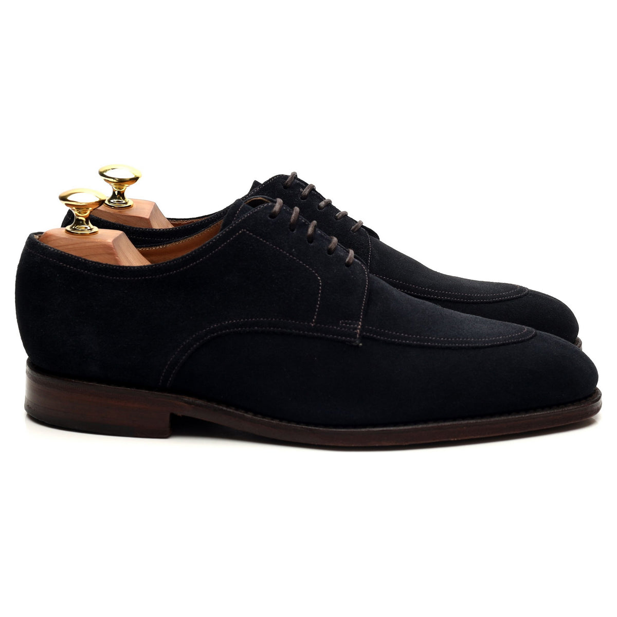 1880 &#39;Ealing&#39; Navy Blue Suede Derby UK 7 F