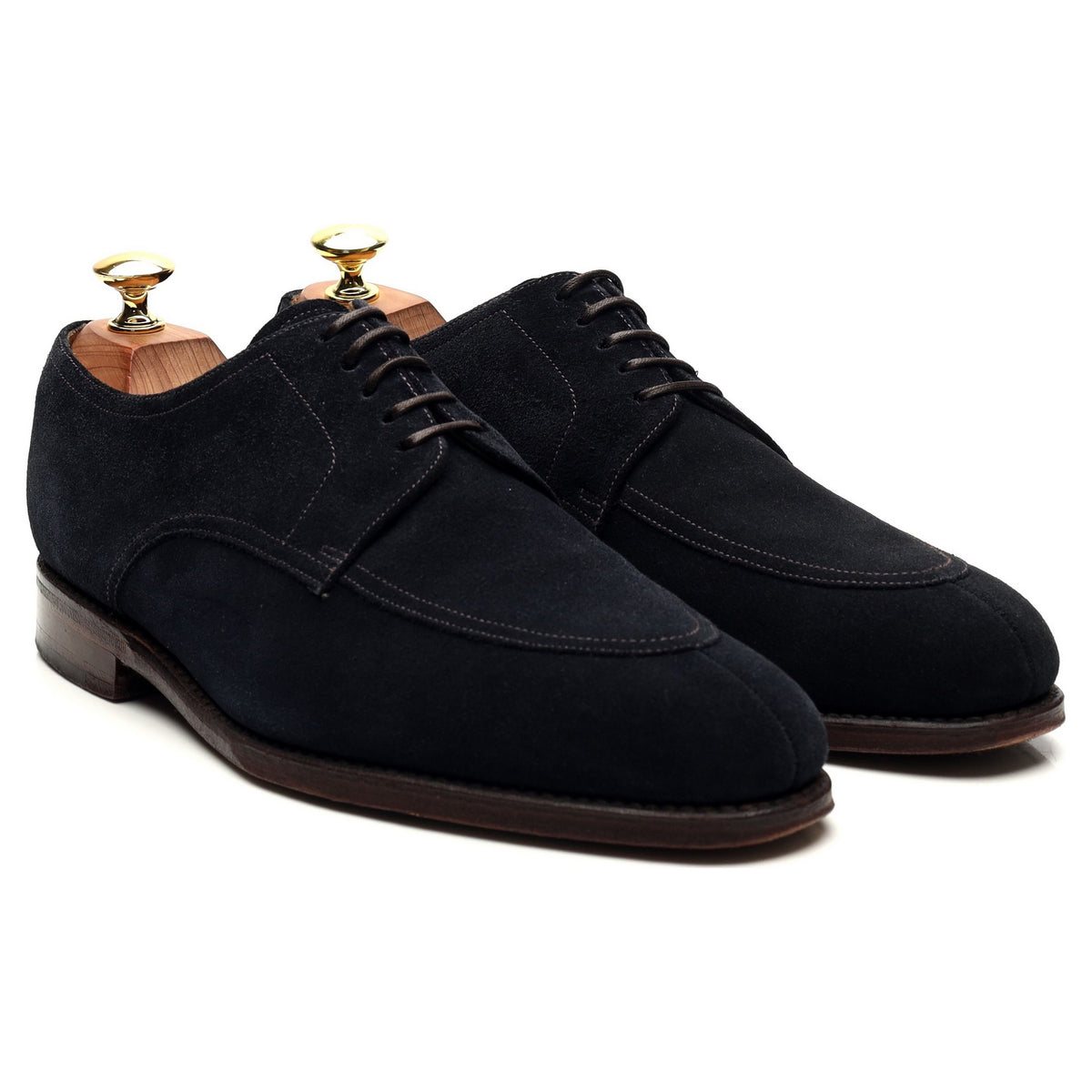 1880 &#39;Ealing&#39; Navy Blue Suede Derby UK 7 F