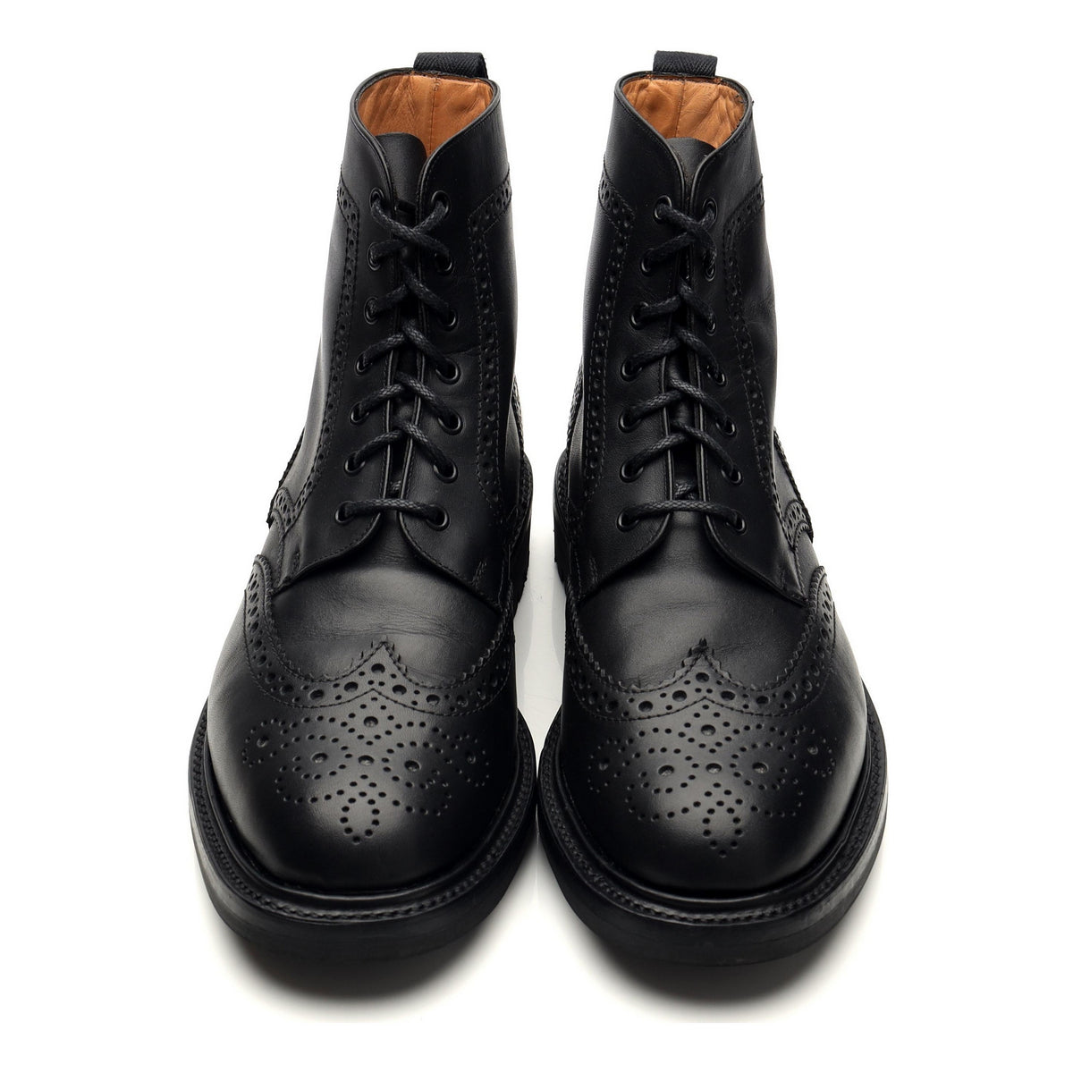 &#39;Cheltenham&#39; Black Leather Brogue Boots UK 9 F