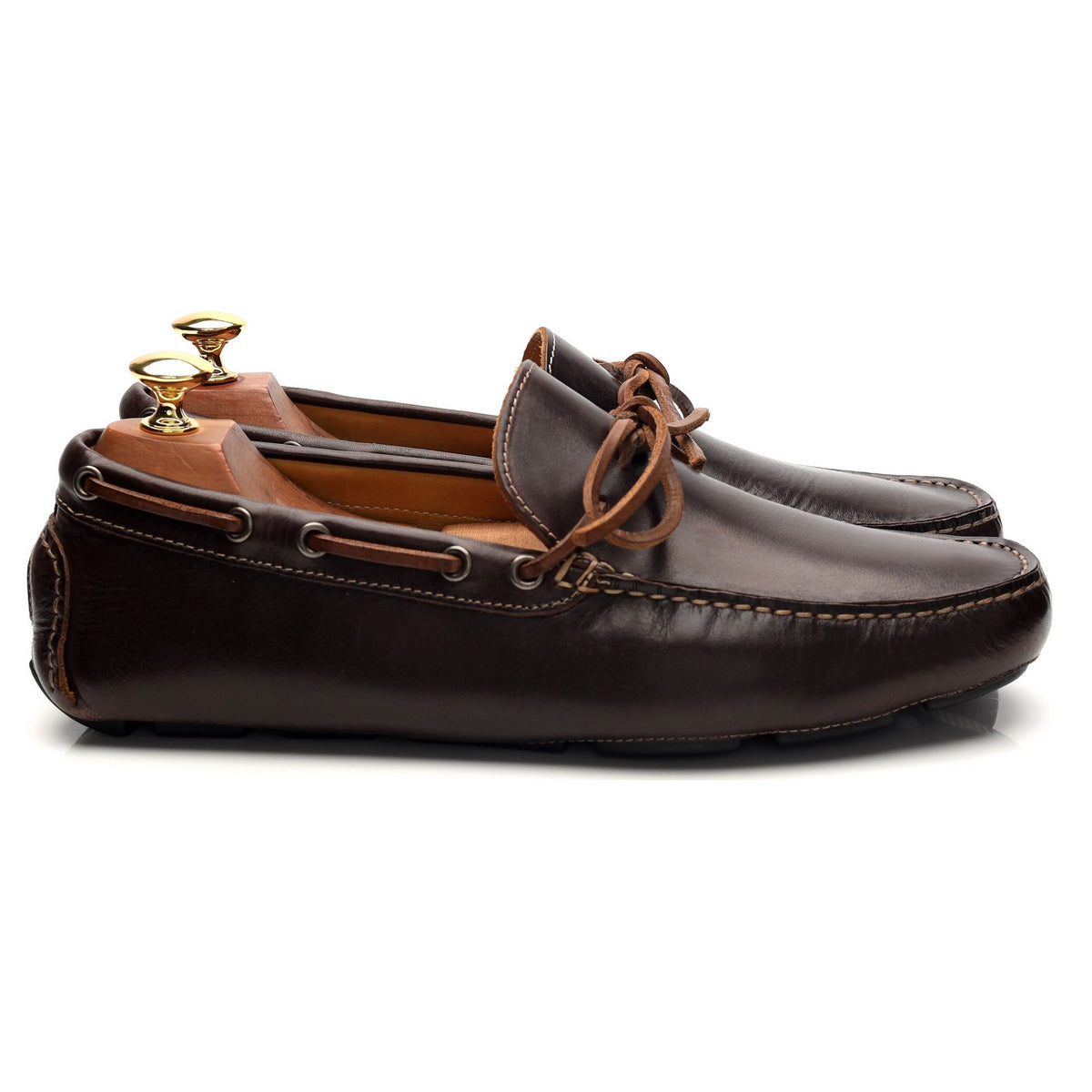 Dark Brown Leather Driving Loafer UK 8