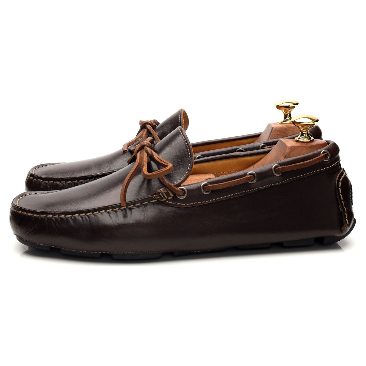 Dark Brown Leather Driving Loafer UK 8