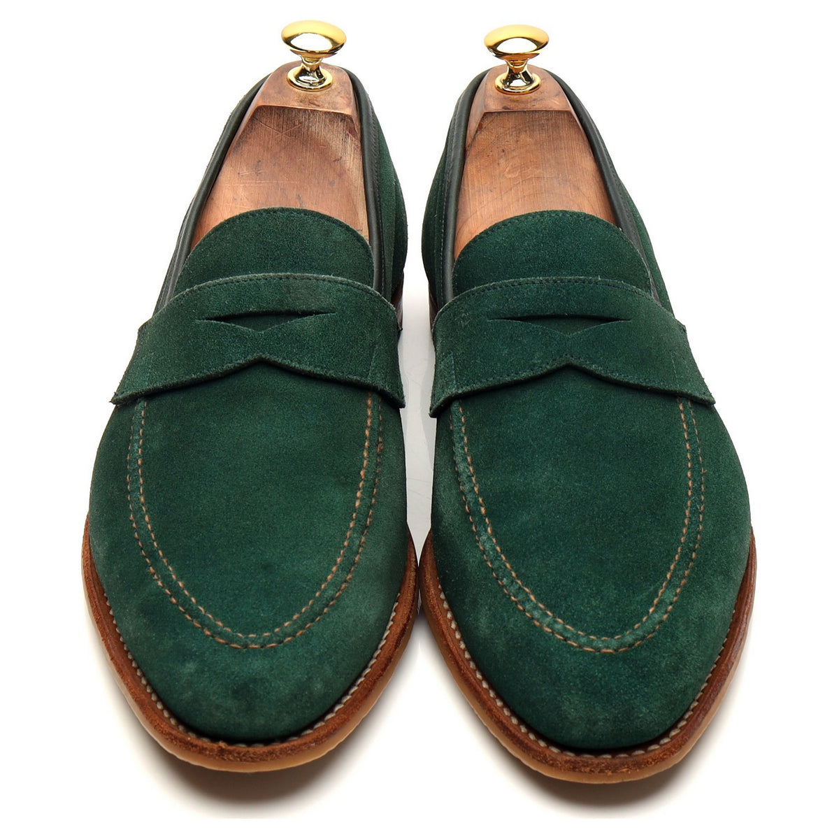 &#39;Teign&#39; Green Suede Loafers UK 10.5 E