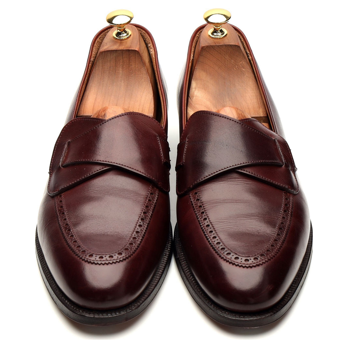 New &amp; Lingwood Burgundy Leather Butterfly Loafers UK 10 E