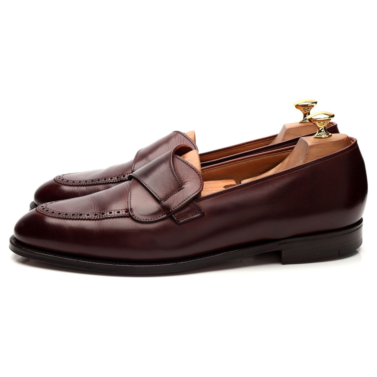New &amp; Lingwood Burgundy Leather Butterfly Loafers UK 10 E