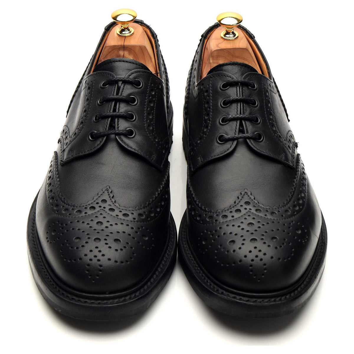 &#39;Salisbury&#39; Black Leather Derby Brogues UK 11 F