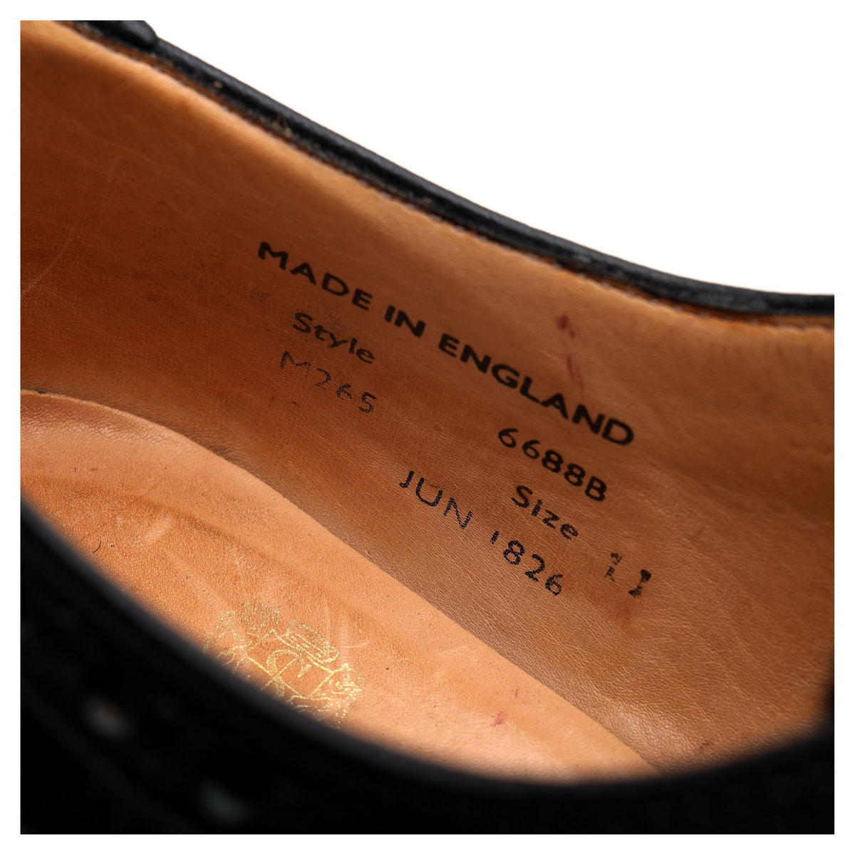 &#39;Salisbury&#39; Black Leather Derby Brogues UK 11 F