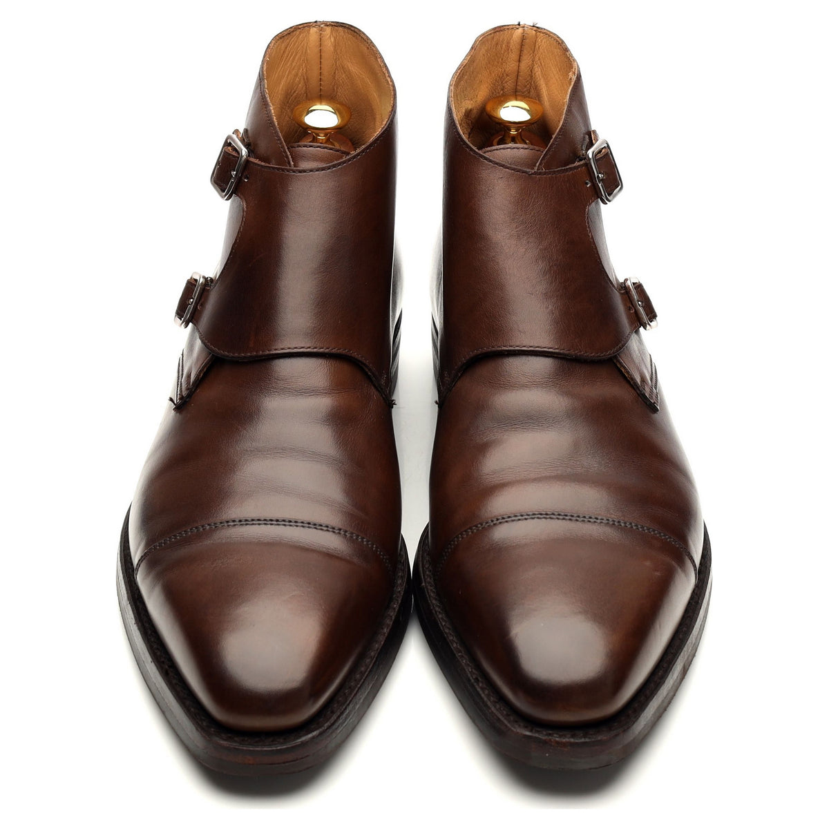 &#39;Camberley&#39; Brown Leather Monk Strap Boots UK 9 E