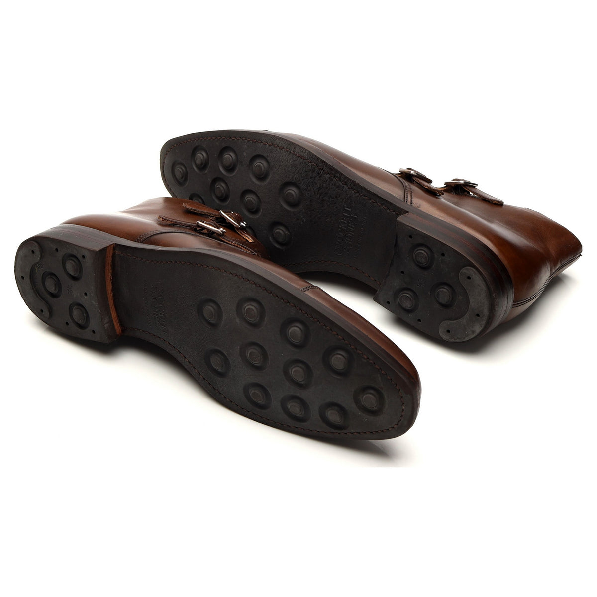 &#39;Camberley&#39; Brown Leather Monk Strap Boots UK 9 E