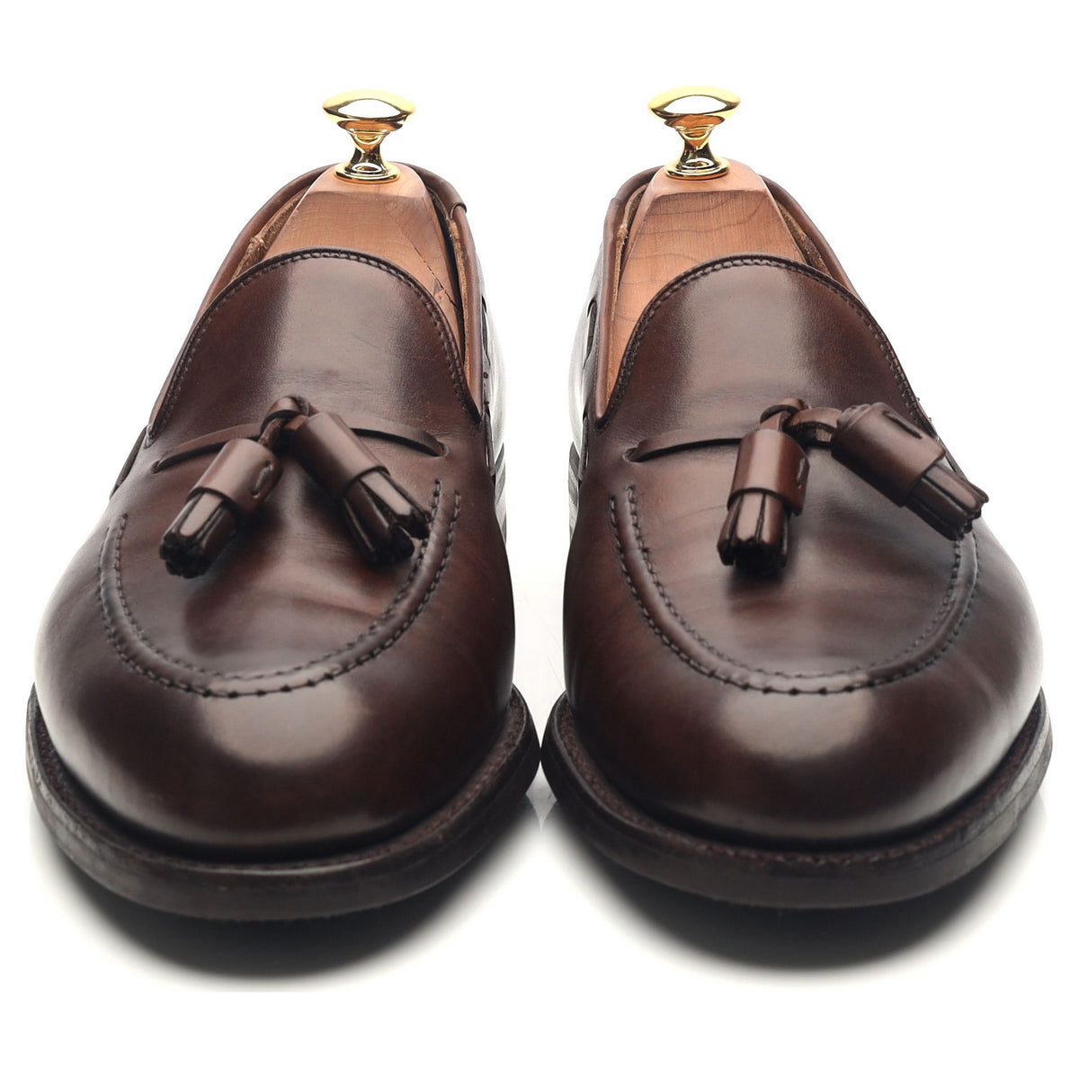 &#39;Cavendish 2&#39; Dark Brown Leather Tassel Loafers UK 9 E