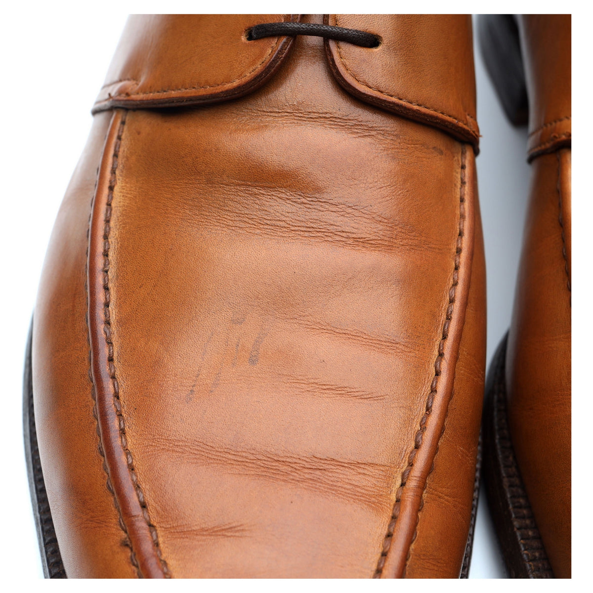 Tan Brown Leather Apron Derby UK 10.5 E
