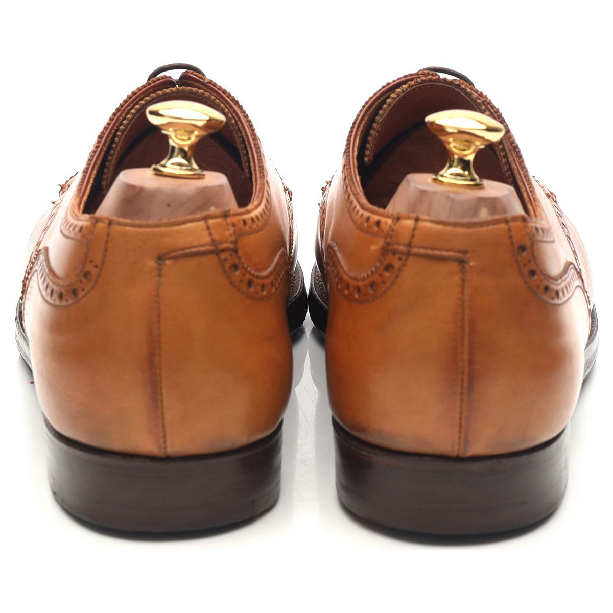 &#39;Wein&#39; Tan Brown Leather Apron Derby Brogues UK 10 E