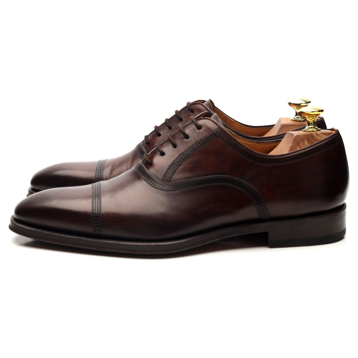 &#39;Domino Punch&#39; Dark Brown Leather Oxford UK 7 EU 41