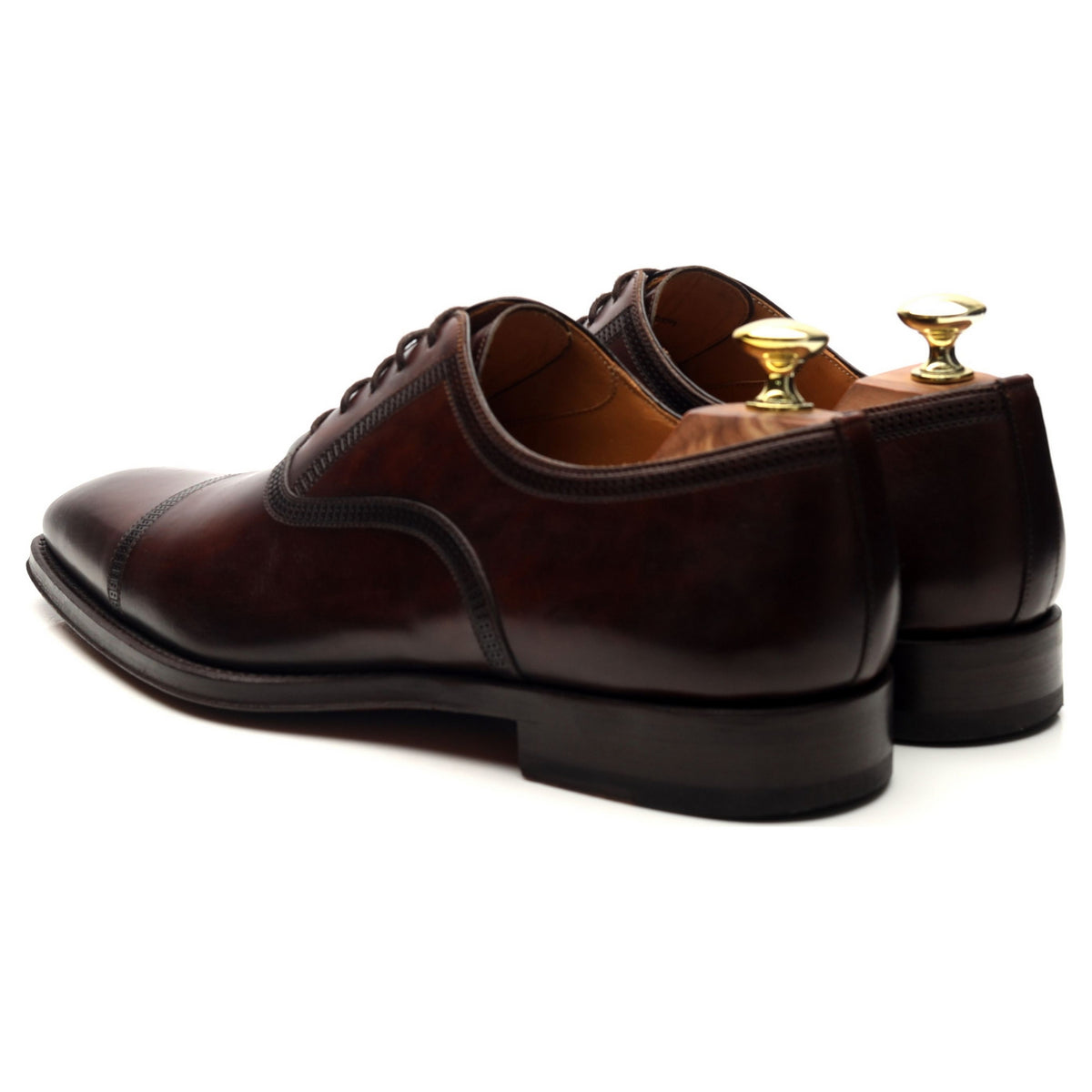 &#39;Domino Punch&#39; Dark Brown Leather Oxford UK 7 EU 41