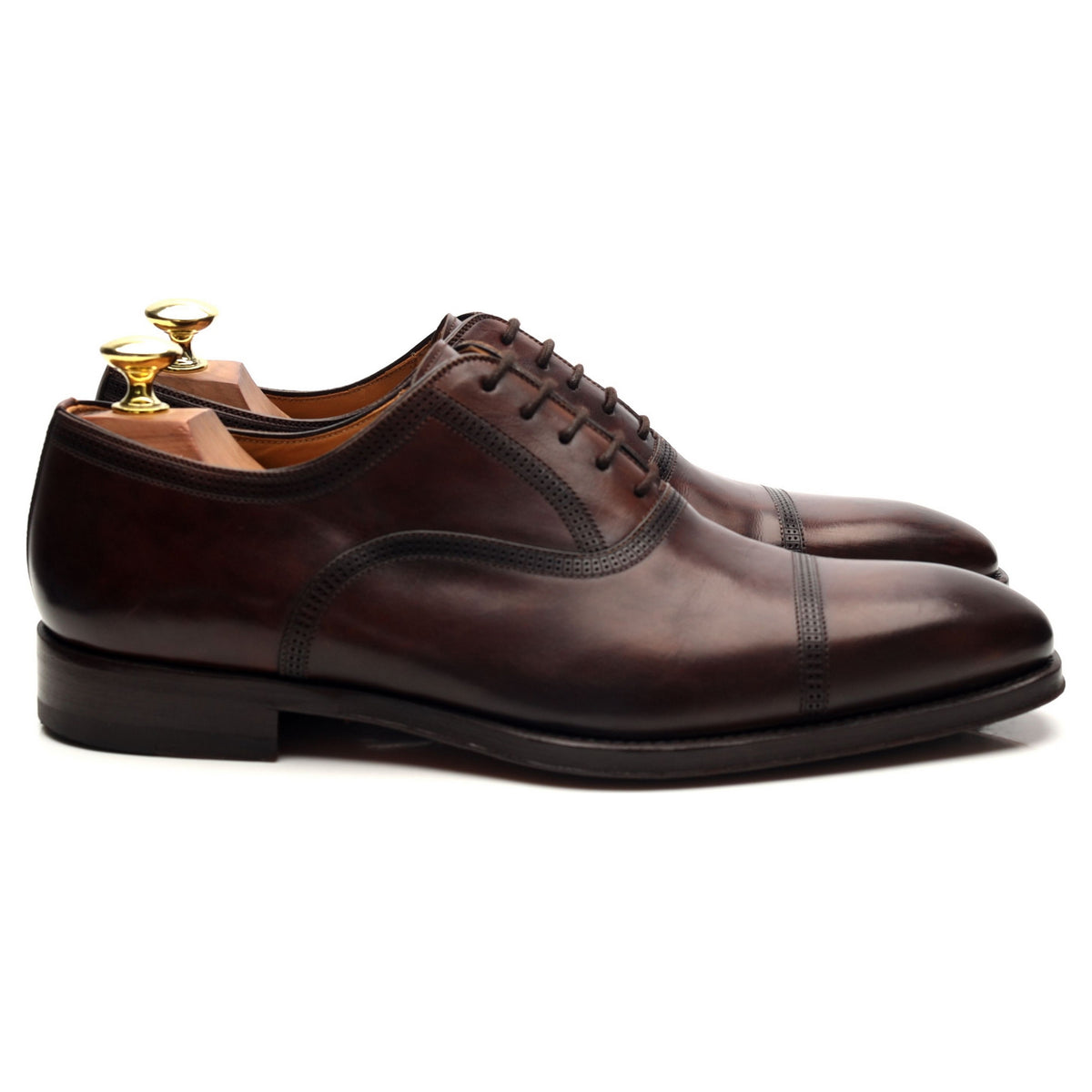 &#39;Domino Punch&#39; Dark Brown Leather Oxford UK 7 EU 41