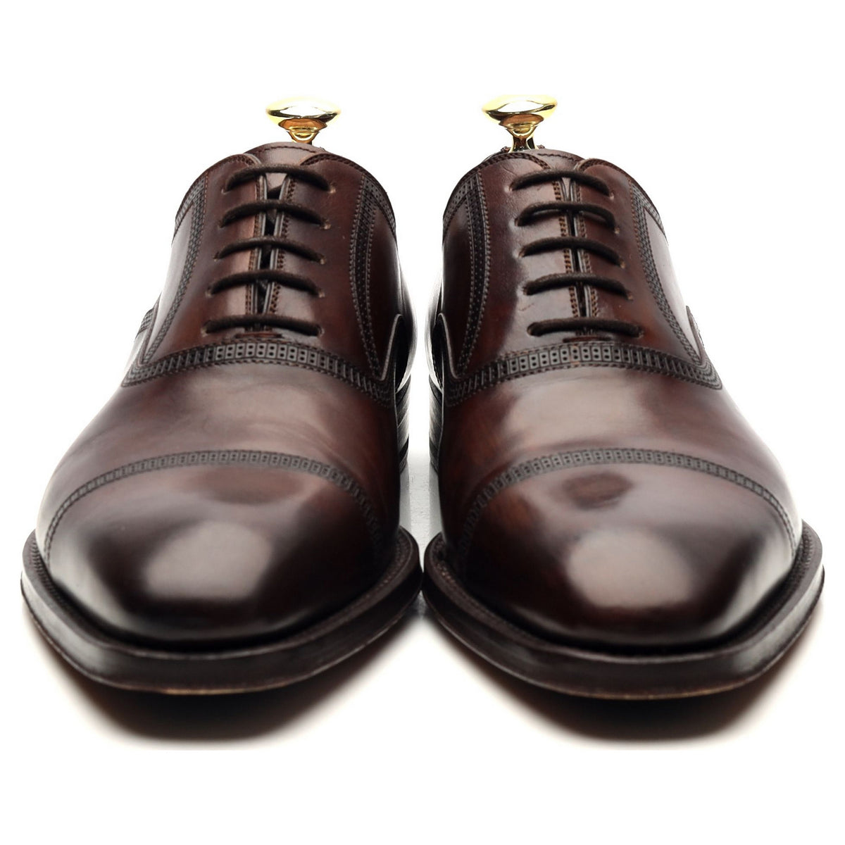 &#39;Domino Punch&#39; Dark Brown Leather Oxford UK 7 EU 41