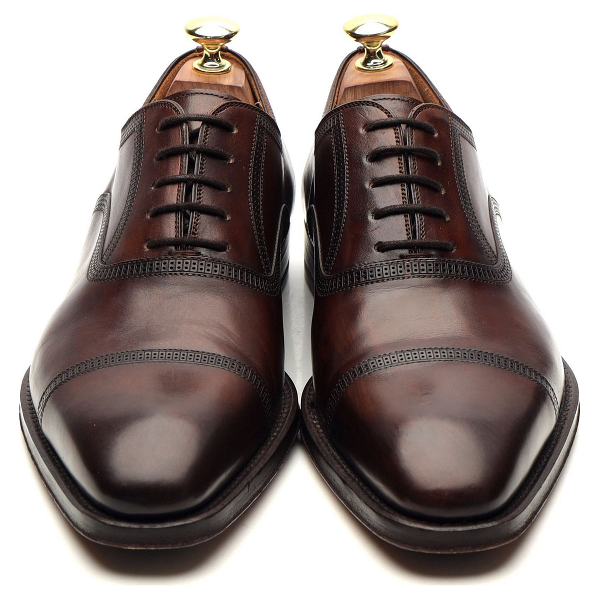 &#39;Domino Punch&#39; Dark Brown Leather Oxford UK 7 EU 41