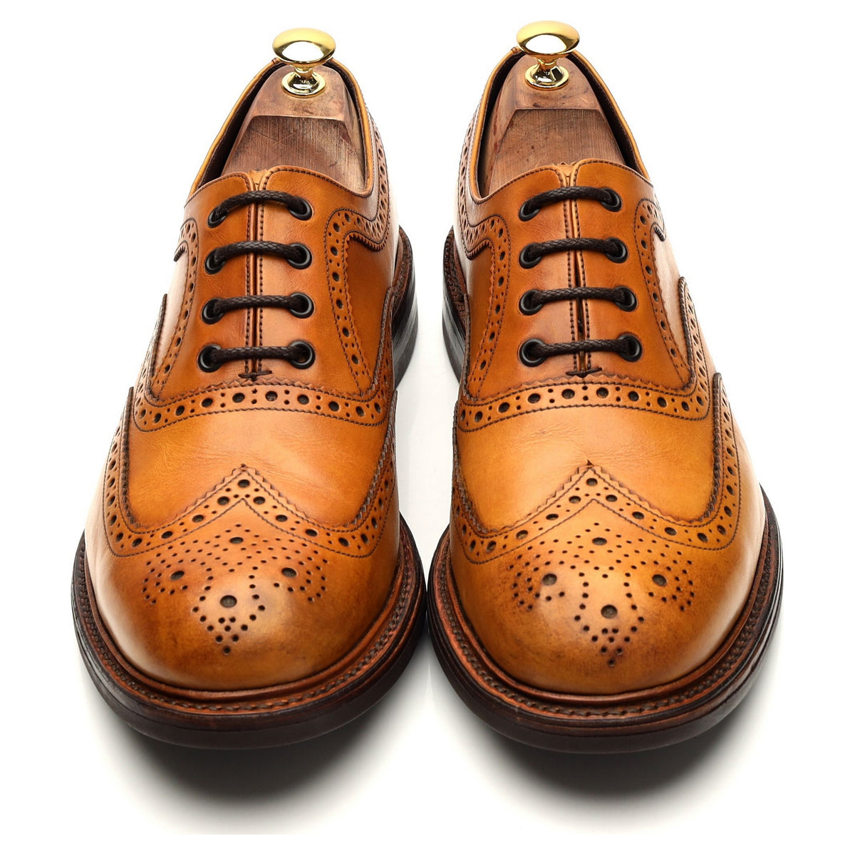 1880 &#39;Edward&#39; Tan Brown Leather Oxford Brogues UK 10.5 G