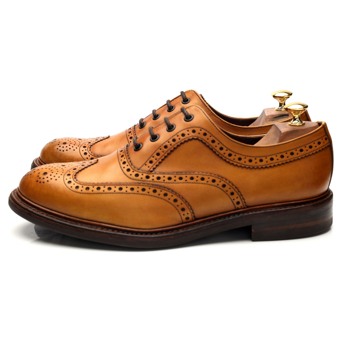 1880 &#39;Edward&#39; Tan Brown Leather Oxford Brogues UK 10.5 G