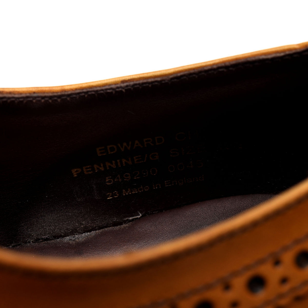 1880 &#39;Edward&#39; Tan Brown Leather Oxford Brogues UK 10.5 G