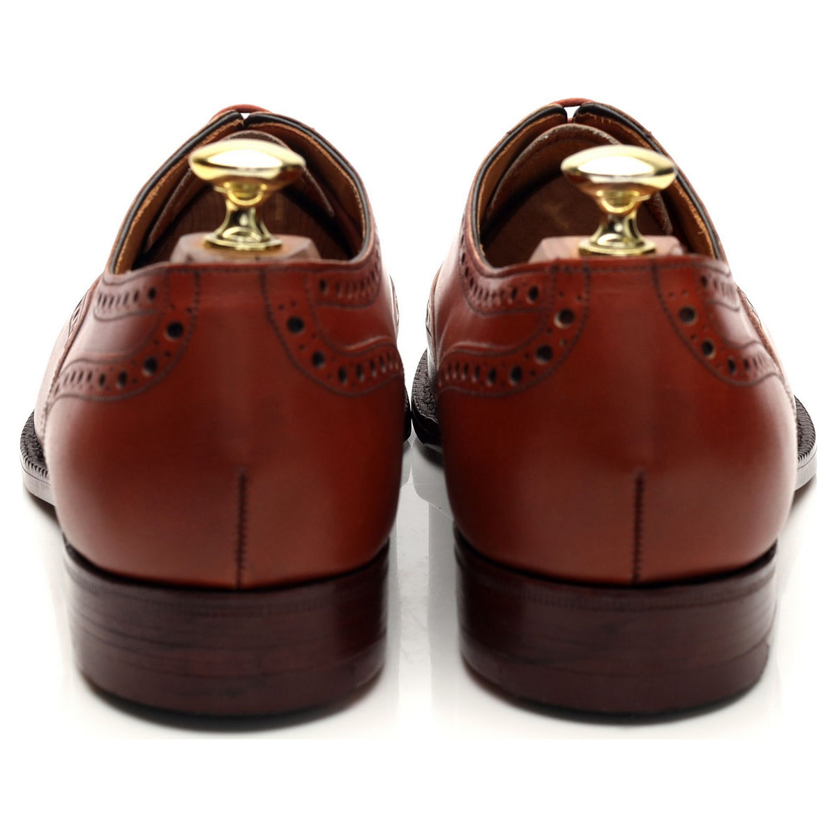 &#39;Aintree&#39; Tan Brown Leather Oxford Brogues UK 8 F