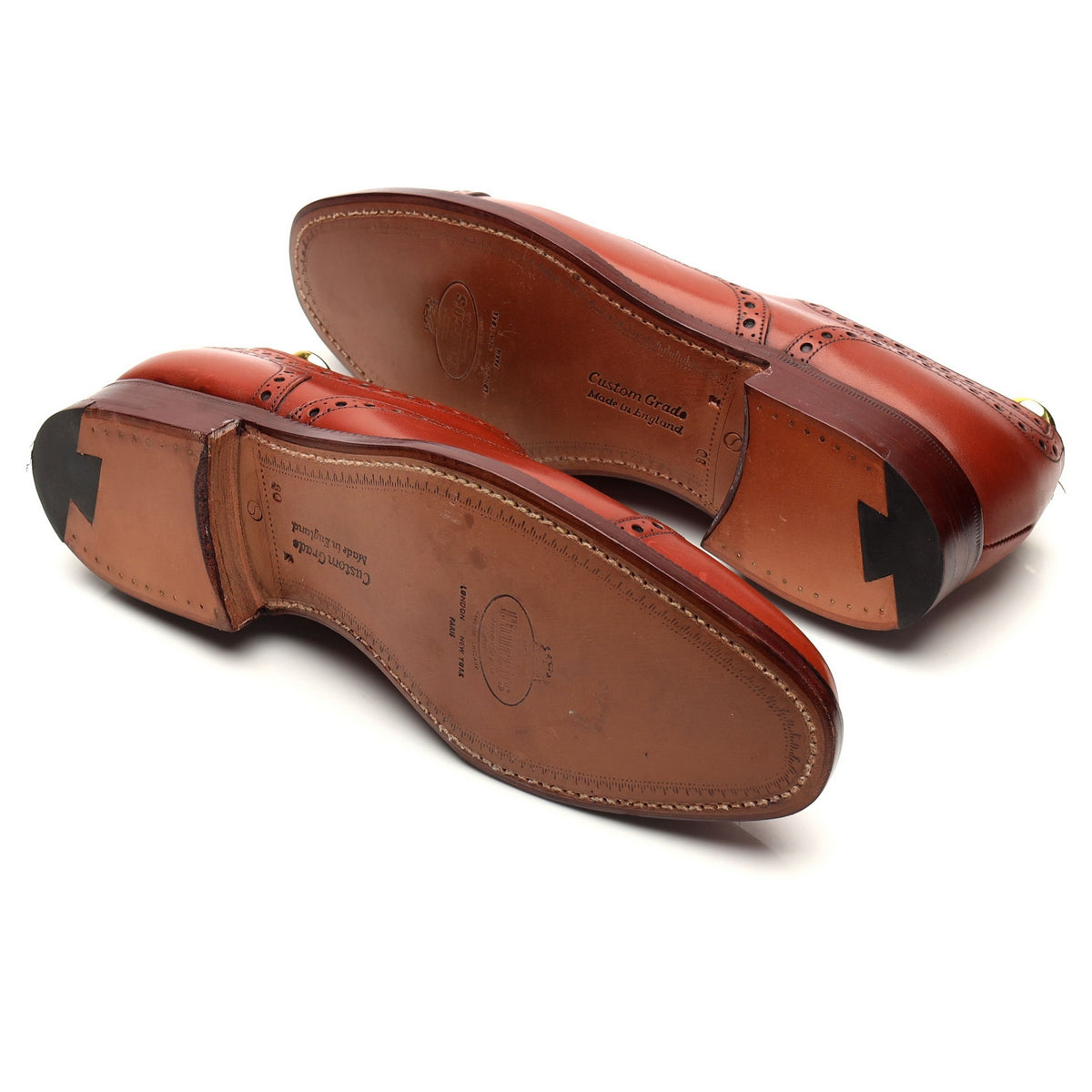 &#39;Aintree&#39; Tan Brown Leather Oxford Brogues UK 8 F