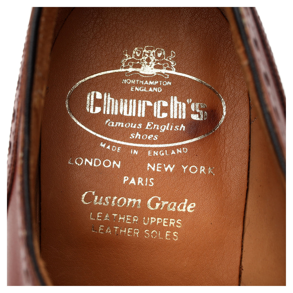&#39;Aintree&#39; Tan Brown Leather Oxford Brogues UK 8 F