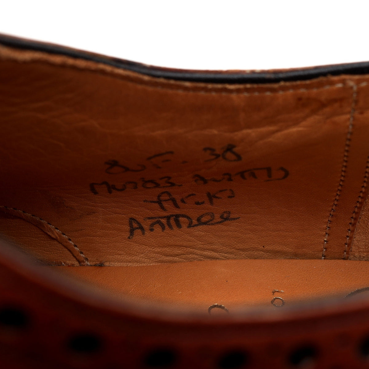 &#39;Aintree&#39; Tan Brown Leather Oxford Brogues UK 8 F