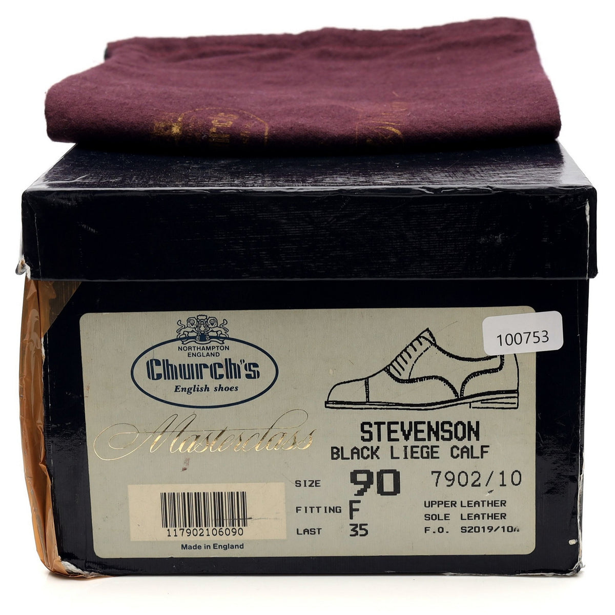 Masterclass &#39;Stevenson&#39; Black Leather Oxford UK 9 F