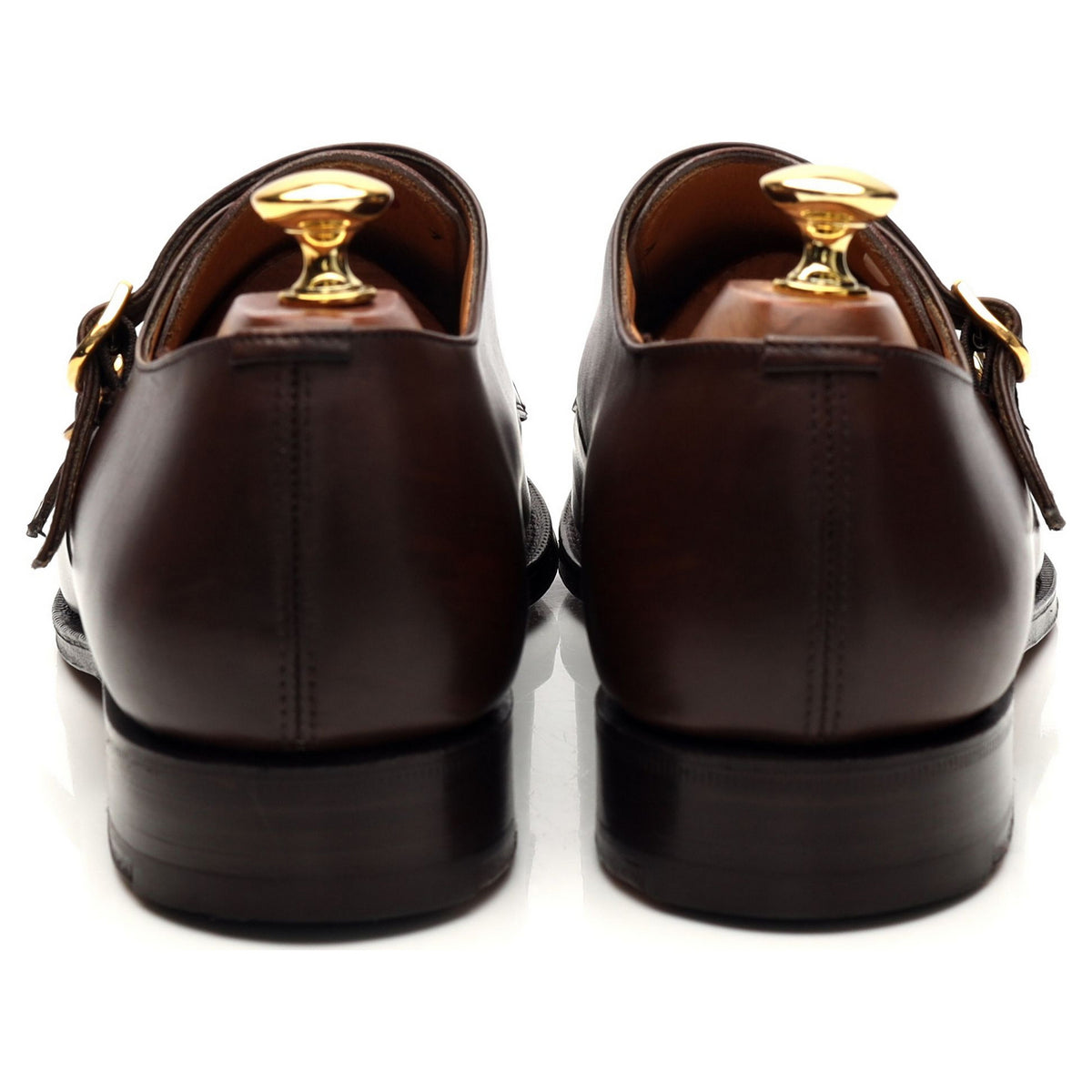 &#39;Cowes&#39; Brown Leather Double Monk Strap UK 9 F