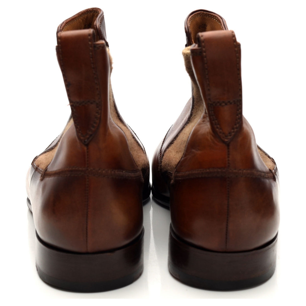 Tan Brown Leather Chelsea Boots UK 10