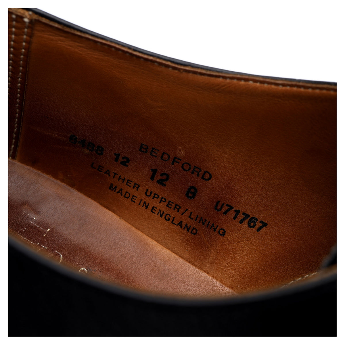 &#39;Bedford&#39; Black Leather Oxford UK 12 G