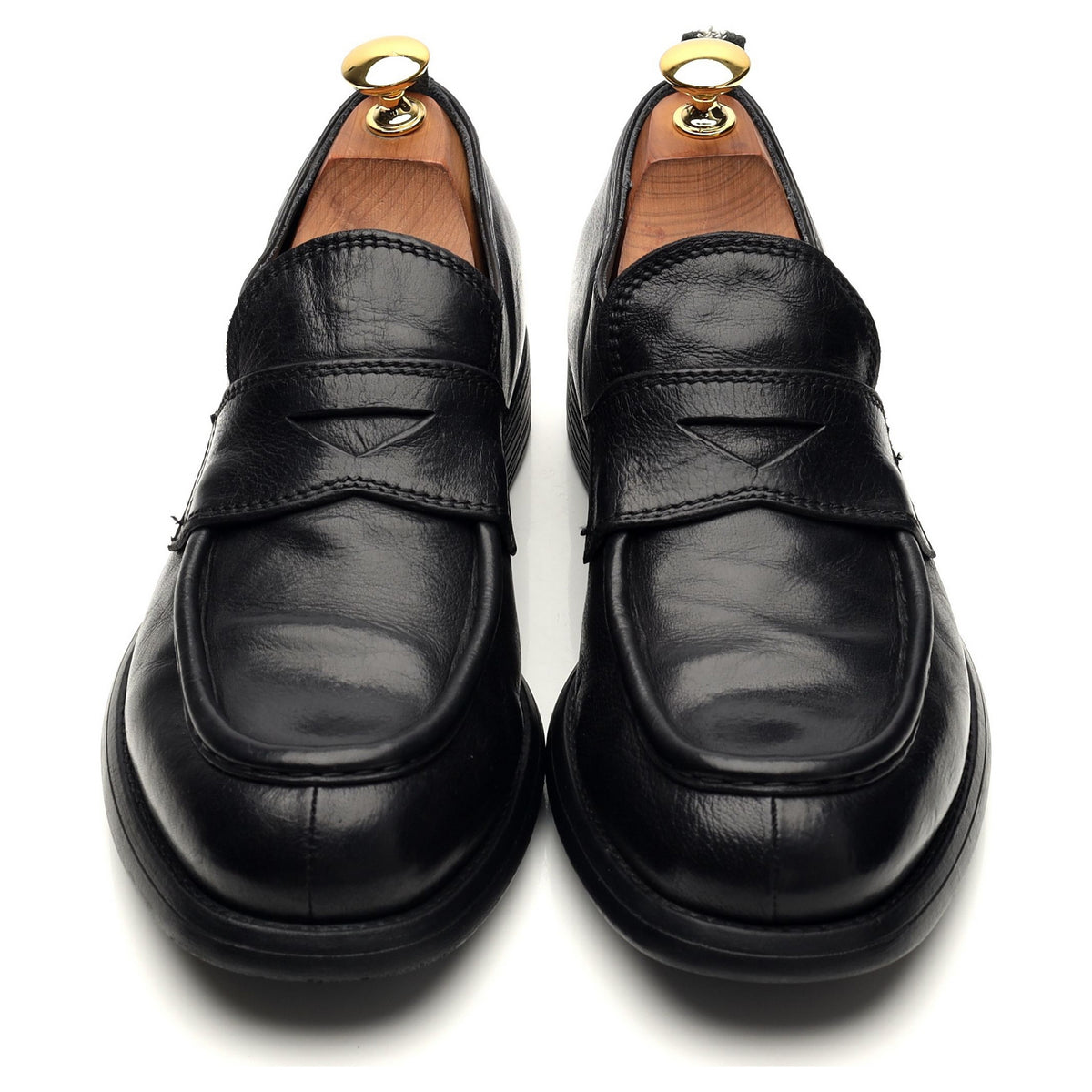 &#39;Chronicle 026&#39; Black Leather Loafers UK 5 EU 39