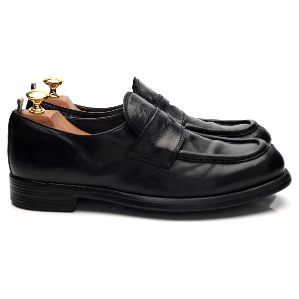 &#39;Chronicle 026&#39; Black Leather Loafers UK 5 EU 39