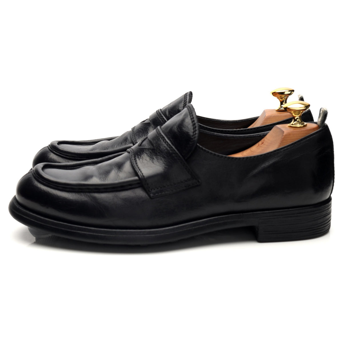 &#39;Chronicle 026&#39; Black Leather Loafers UK 5 EU 39