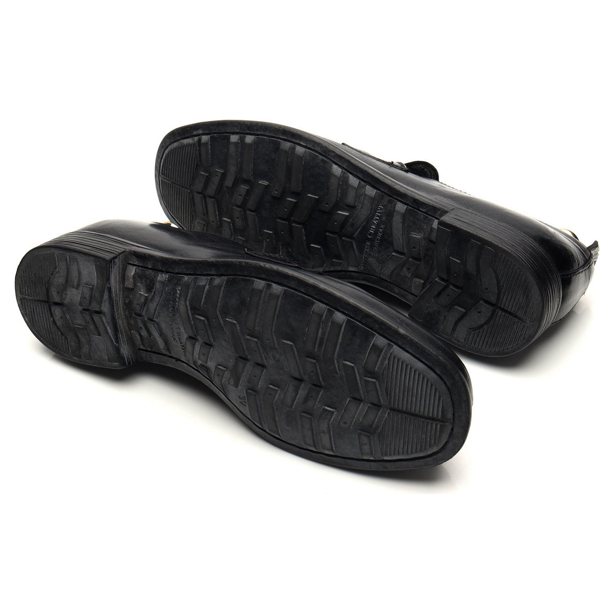 &#39;Chronicle 026&#39; Black Leather Loafers UK 5 EU 39
