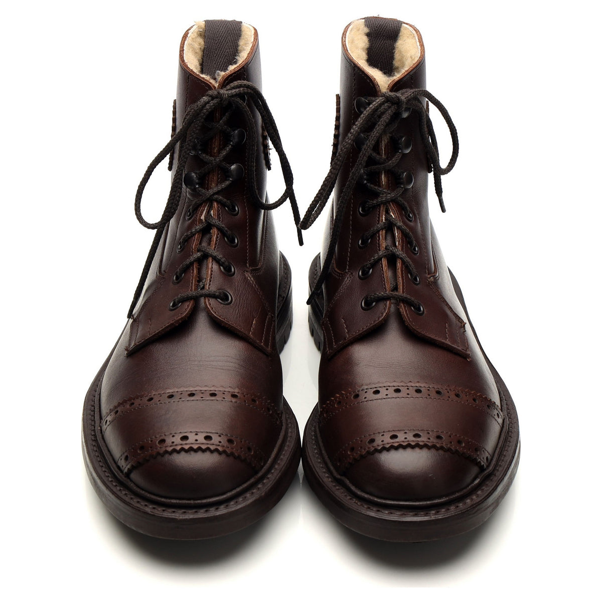 &#39;7997&#39; Dark Brown Leather Shearling Boots UK 7