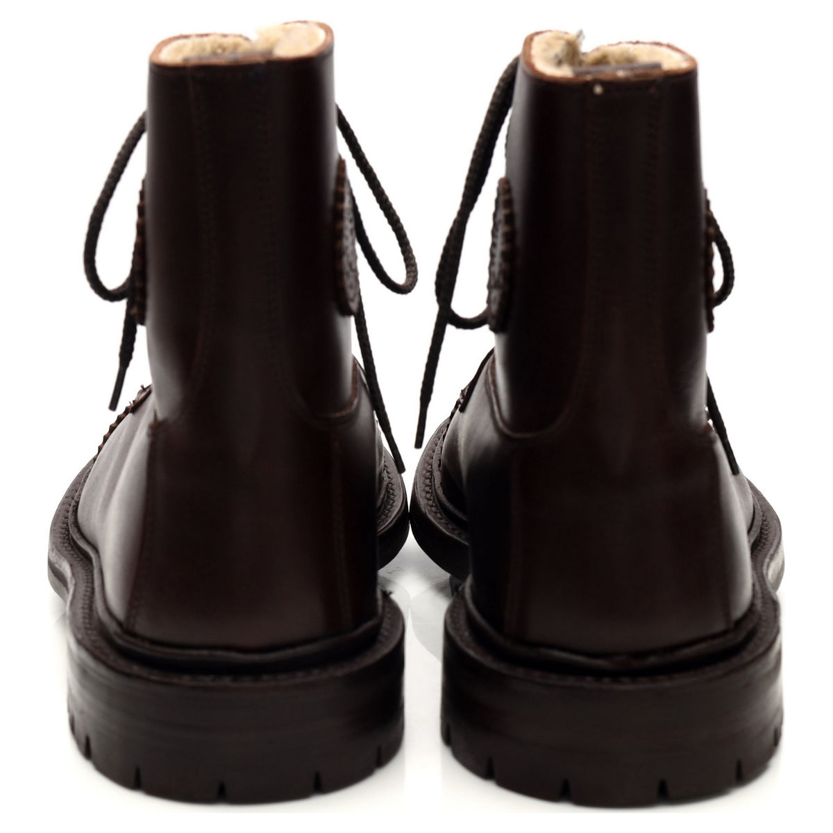 &#39;7997&#39; Dark Brown Leather Shearling Boots UK 7
