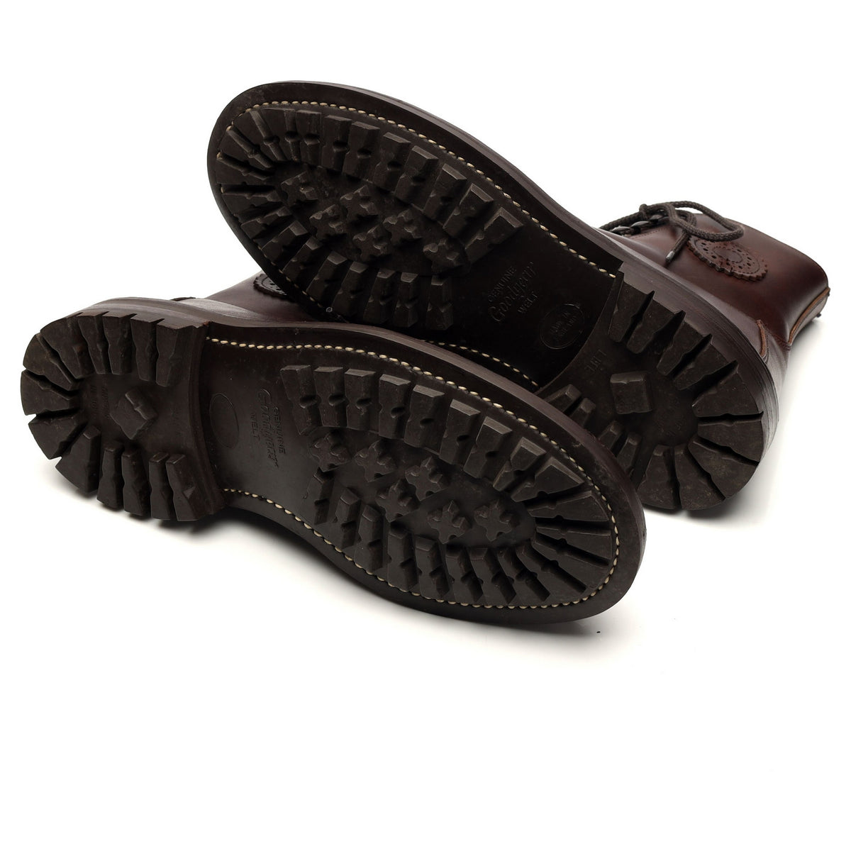 &#39;7997&#39; Dark Brown Leather Shearling Boots UK 7